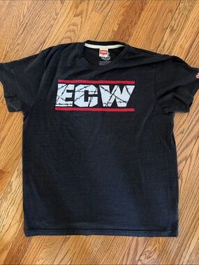 HOMAGE Black ECW Logo Graphic Tee with Red Accents